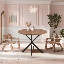 Table de salle à manger ronde, table de cuisine ronde moderne Mid-Century de 39 po pour 4 à 6 personnes avec pieds en métal noir robustes et plateau de table d'une épaisseur de 1,18 po pour la cuisine, la salle à manger et le salon