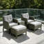 Comfort Patio Sofas, Steel Rattan 5 Piece Modern Set For Patio Balcony