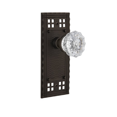 Plaque artisanale avec bouton de porte en cristal