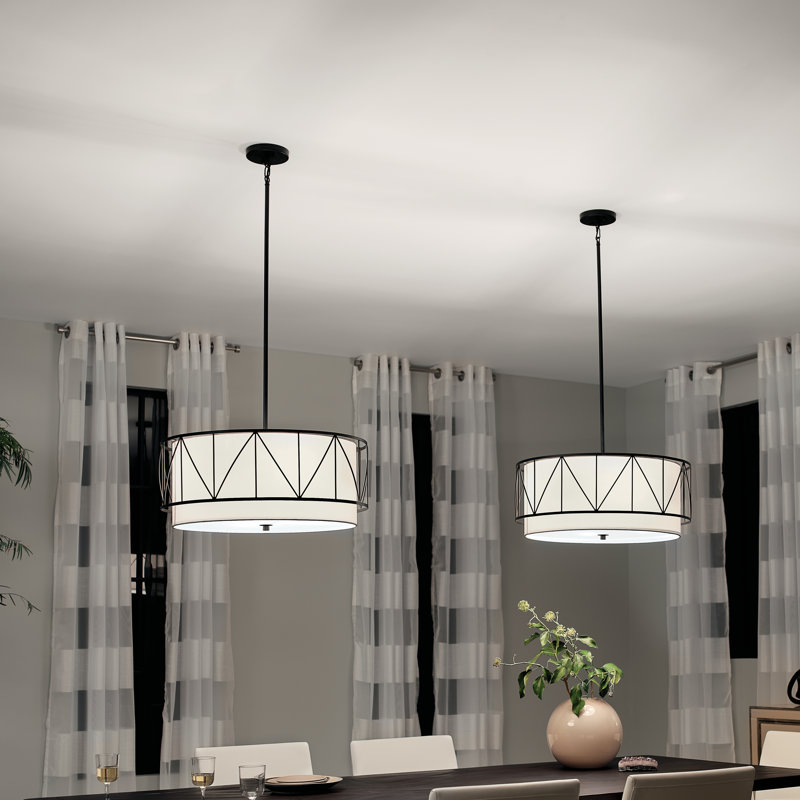 Birkleigh 4 - Light Dimmable Drum Chandelier, Black