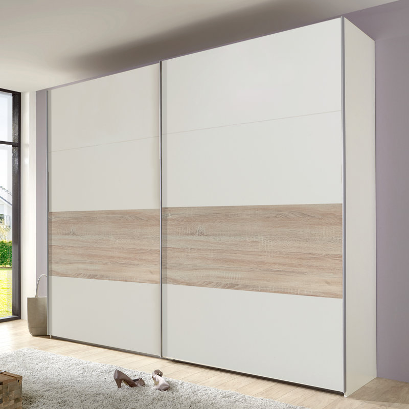 Arngerus 2 Door Manufactured Wood Wardrobe, Oak/White