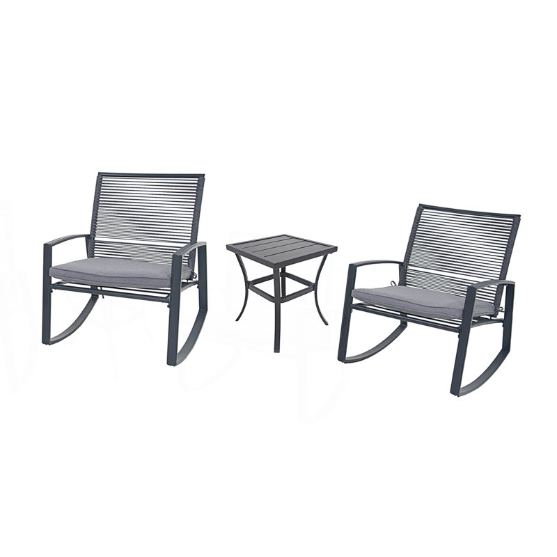 Ensemble de conversation bistro en métal pour 2 personnes, Gris
