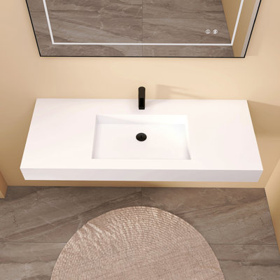 47'' Wall Mounted Bathroom Sink Solid Surface Sink