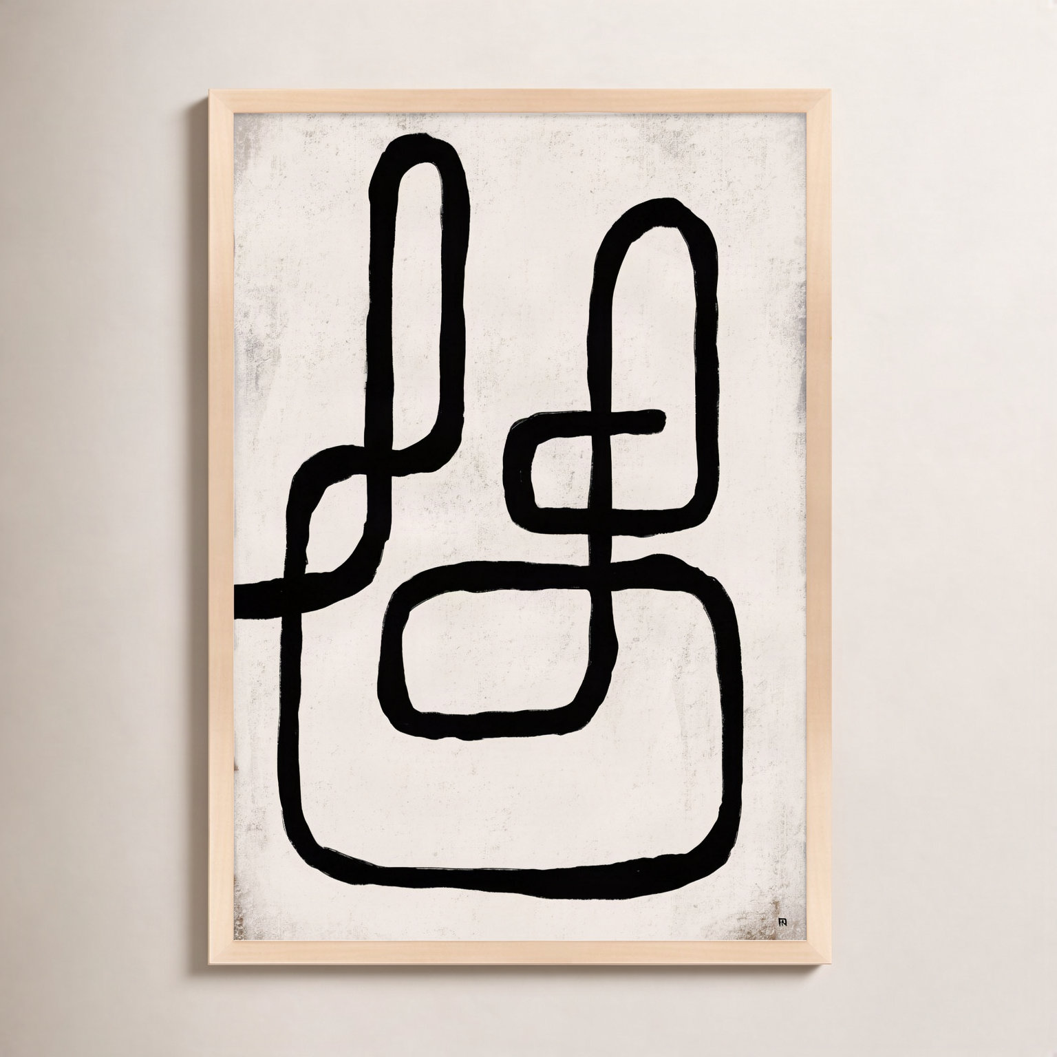 Linework 1 by StudioM, 30" H x 21" W x 1.25" D, Maple Framed Paper