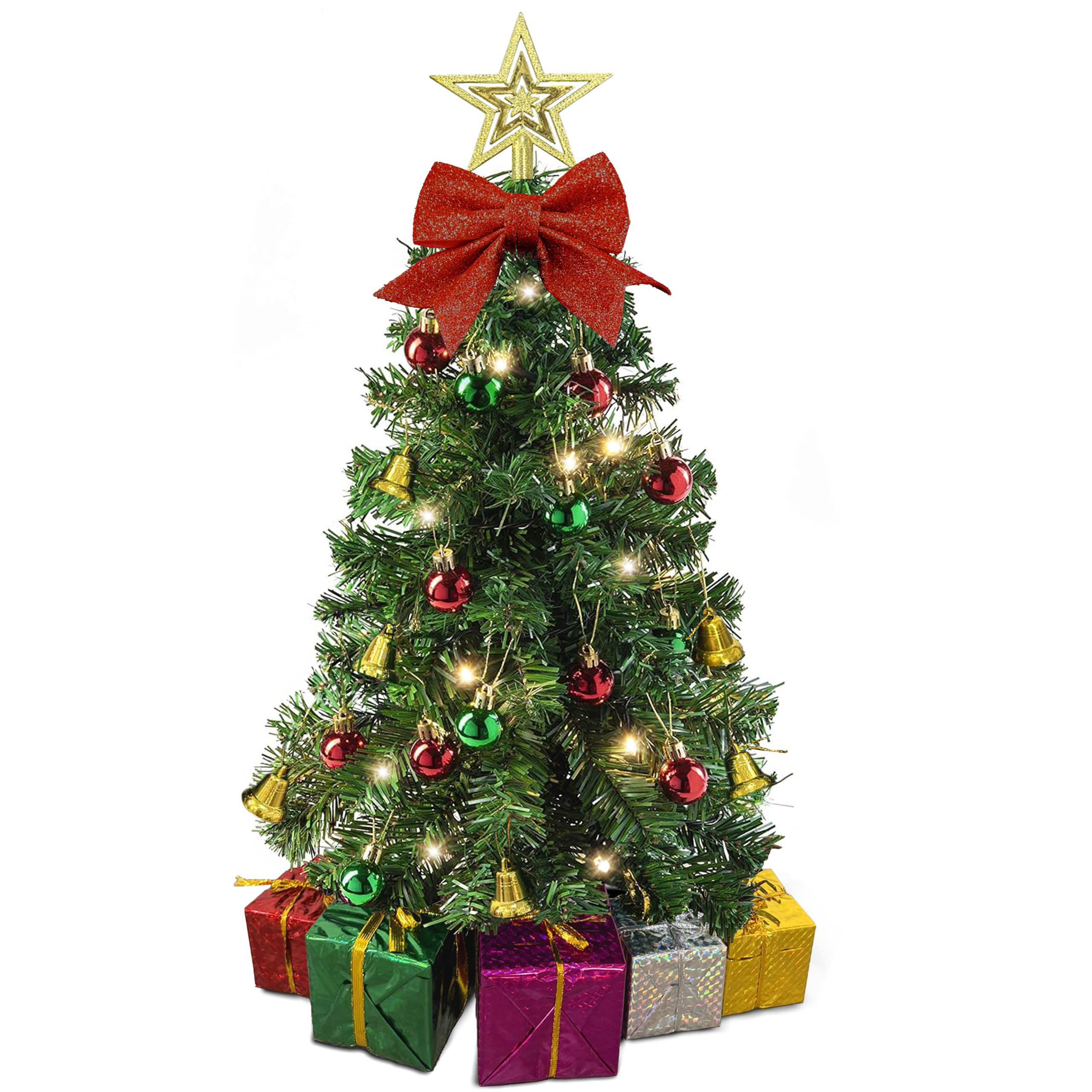 Astoria Grand Small Christmas Tree With Lights - Mini Desktop Christmas ...