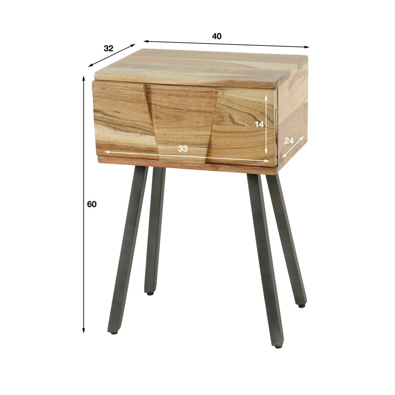 Piermont 1 Drawer Bedside Table