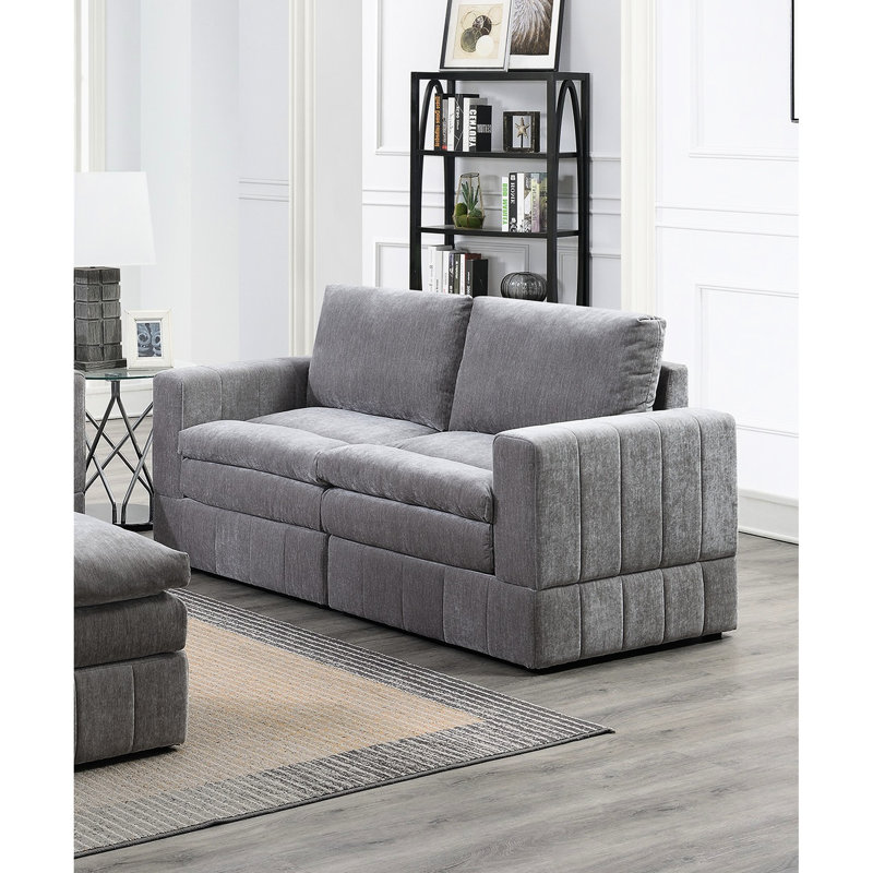6 pièces de mobilier modulaire - Coussin à dossier graphite couleur granit moderne
