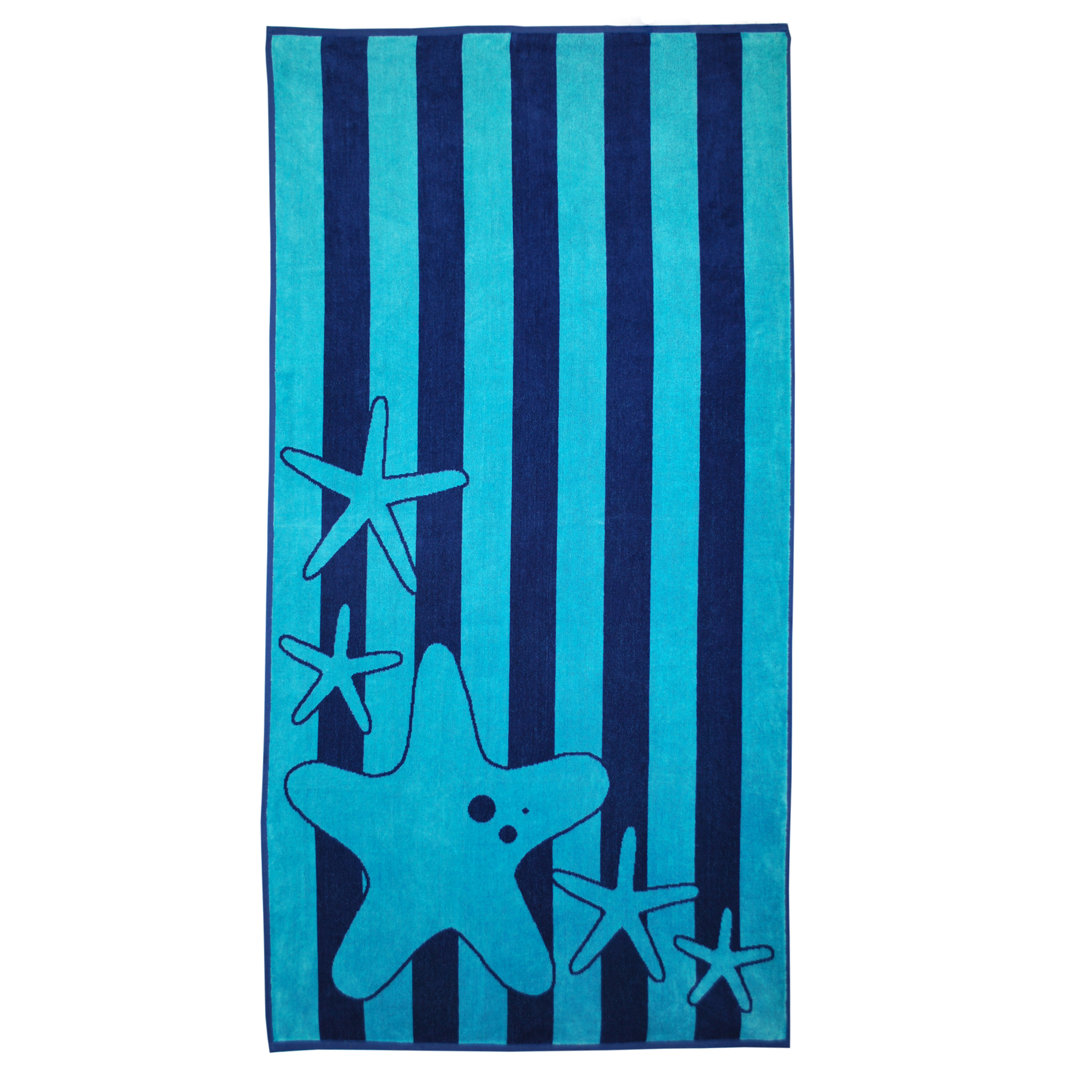 Makenna Oversize Starfish 100% Cotton Beach Towel Highland Dunes