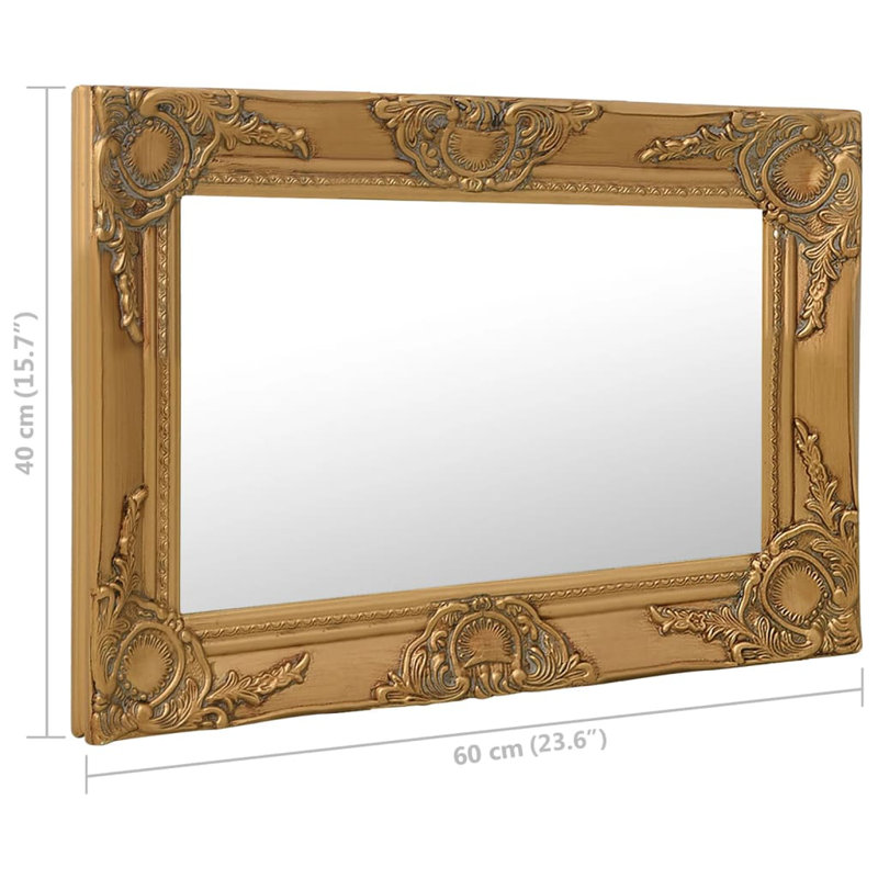 Ginsberg Wood Square Wall Mirror, White, 60cm H x 40cm W