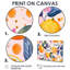 Jaune, jaune, floral, orange, arbres II - fruits, art mural, salon-2109751428-2109751453