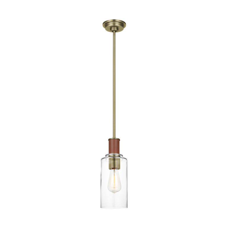 Luminaire suspendu en laiton usé à 1 lumière Hadley