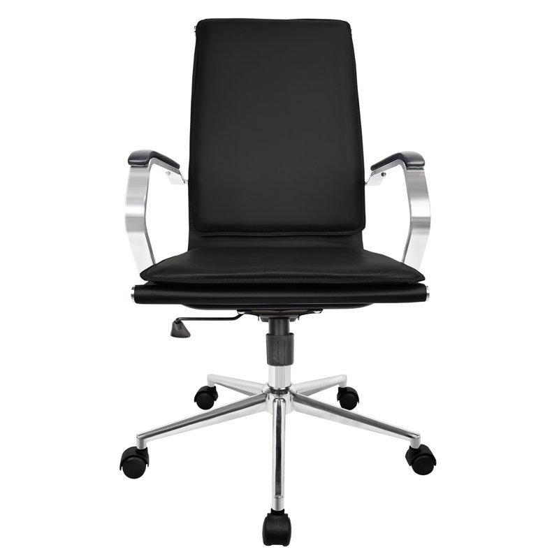 Set of 2 Modern Solid High Back PU Leather with ArmChair, Adjustable Height
