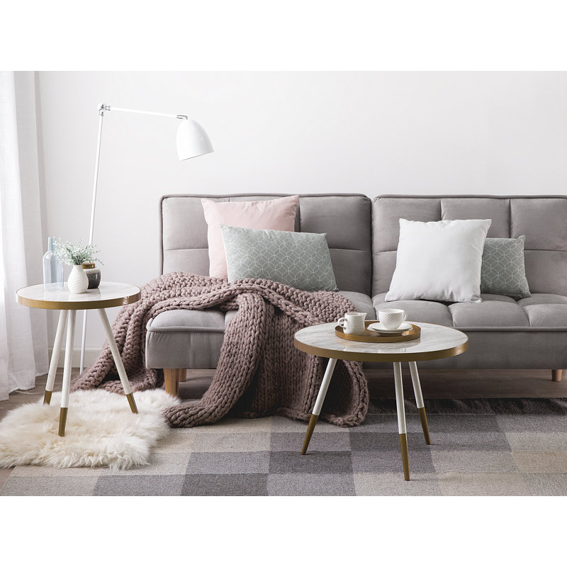 Nicolas Three Leg Coffee Table, Gold, Brown