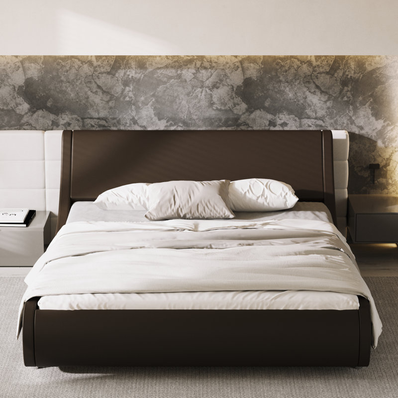 Lit-bateau tapissier Grau, Double, Noir