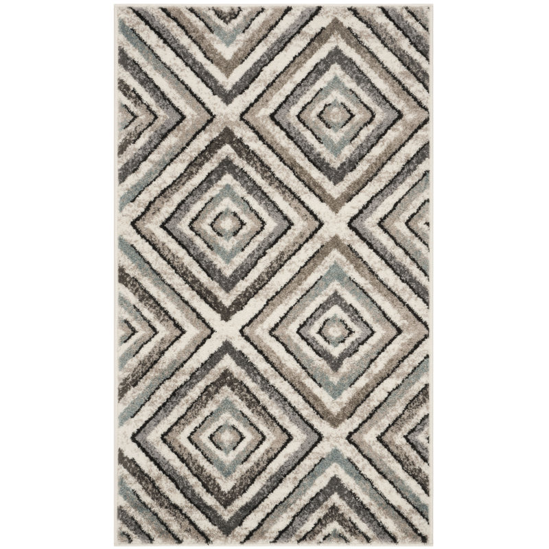 Hoopes Geometric Hand Woven Area Rug, Rectangle 122 x 183 cm