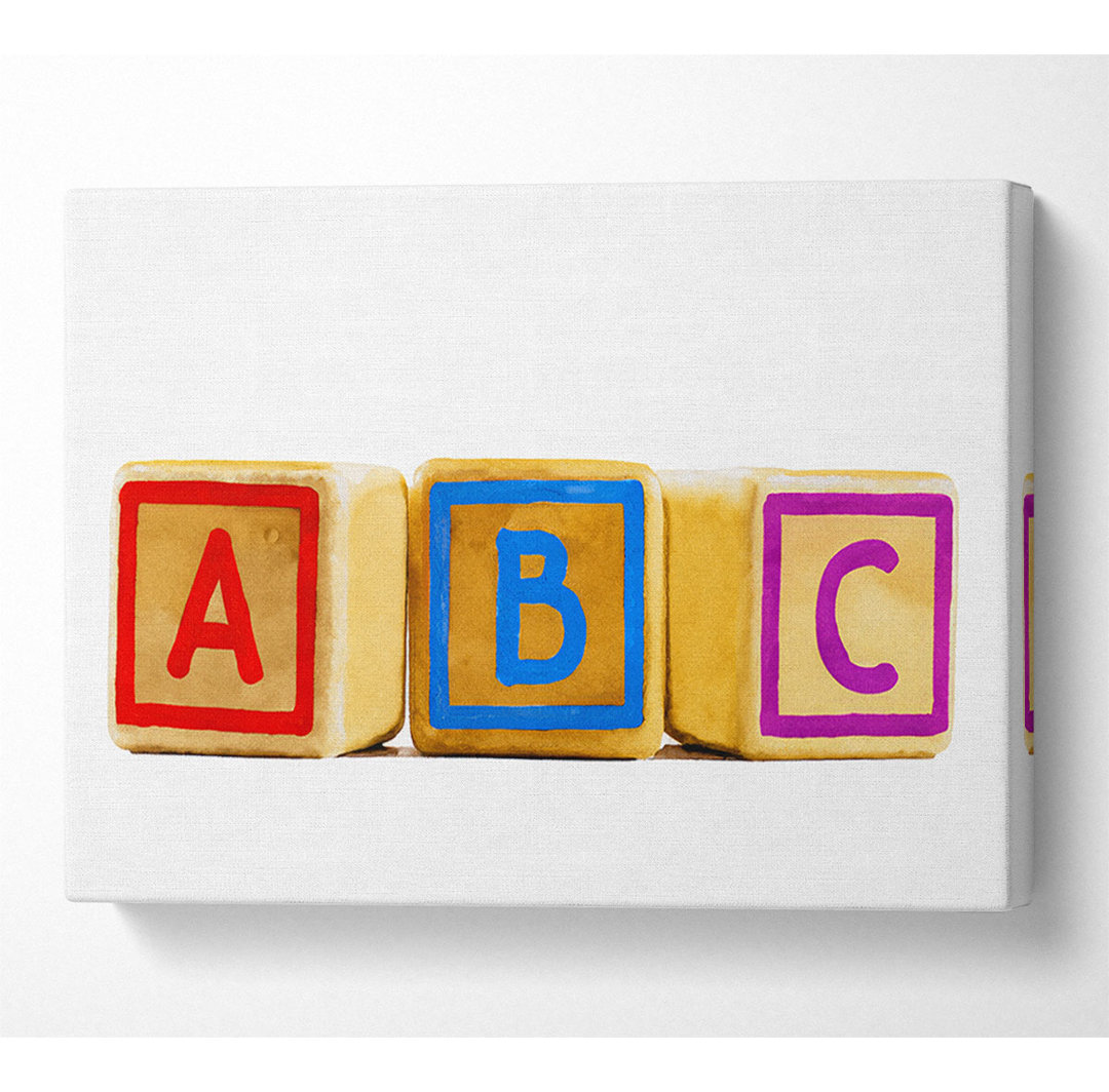 Three Alphabet Blocks White - Leinwanddrucke auf Leinwand