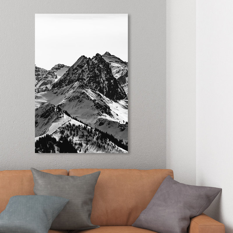 " Up The Mountain Snowy Mountains ", Wrapped Canvas, 36" H x 24" W