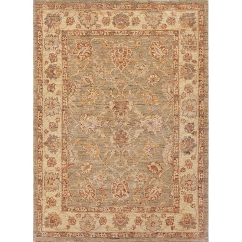 Agra Wool Oriental Area Rug in Tan