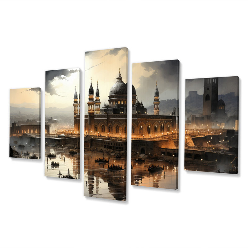 L'islam, art sacré I, impression sur toile - 5 panneaux