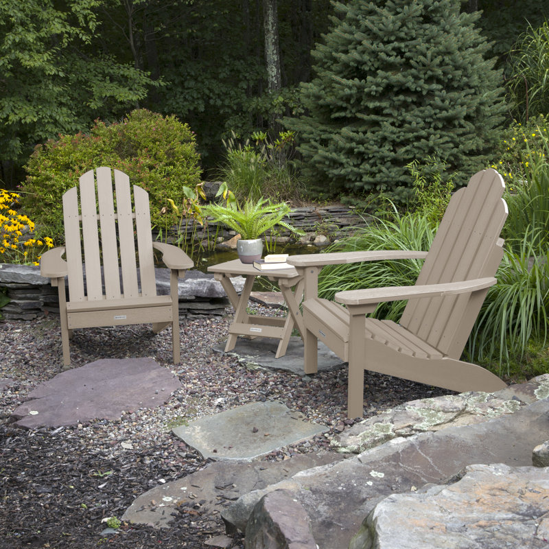 Chaise Adirondack en plastique avec table Anette, Woodland Brown