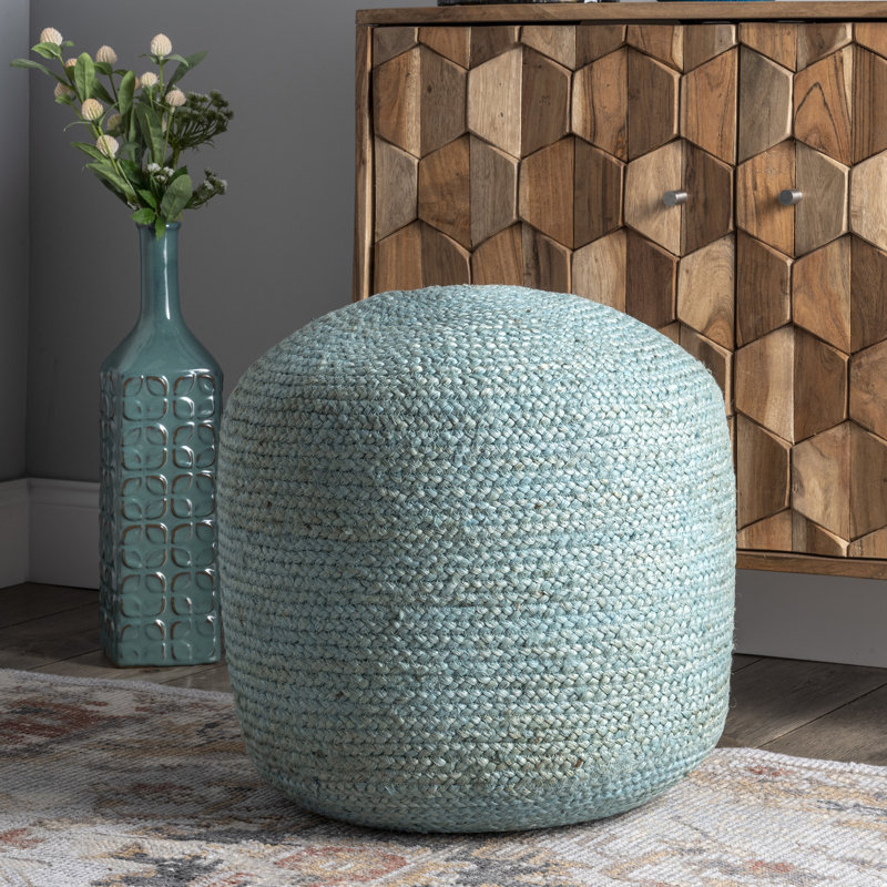 Mablethorpe Upholstered Pouf, Green