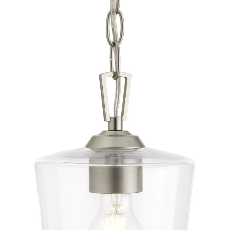 Celino One-Light Pendant with Clear Glass, Brushed Nickel