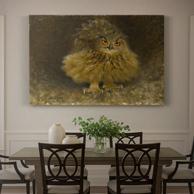 Eagle Owl (Berguv)-Bruno Liljefors-Gallery Wrapped Canvas-1895