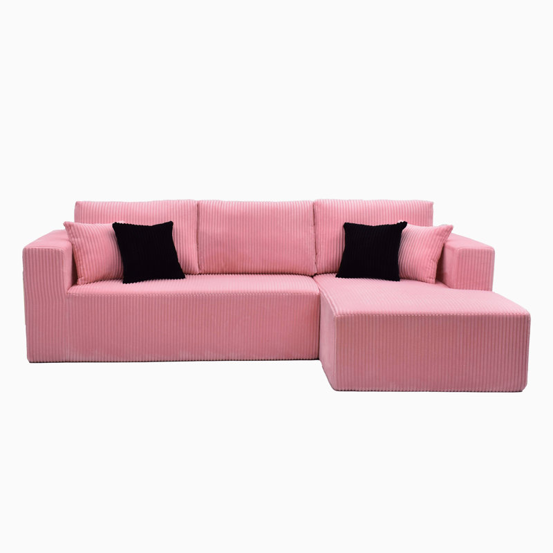 Fogshire Boneless Sectional, Right Hand Facing, Pink