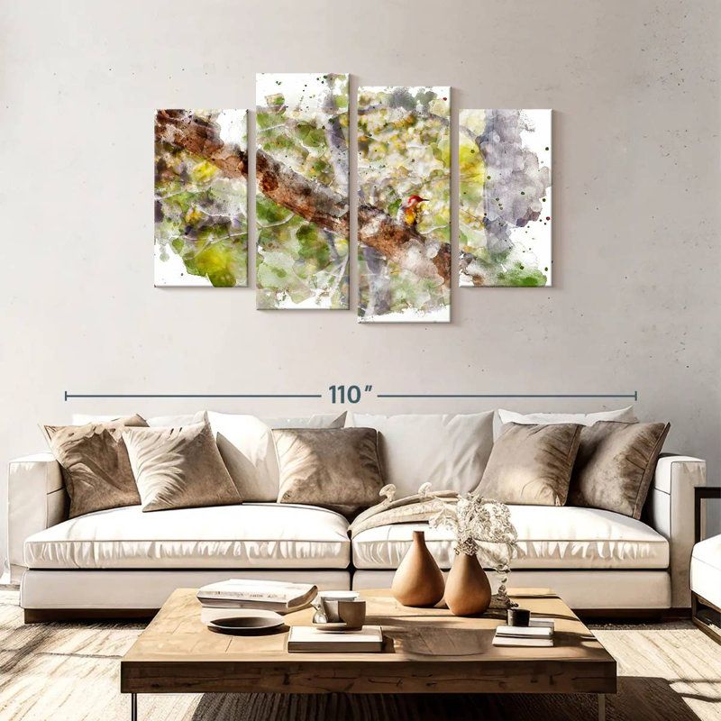Oiseau de forêt sauvage Avery, H 48 po x l 75 po