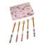 Ensemble de 5 paires de repose-baguettes en céramique Sakura à motifs de fleurs de cerisier roses avec baguettes en bois-133680821-133680822
