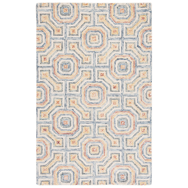Deyoung Hand Tufted Wool Geometric Rug, Rectangle 2' x 3'