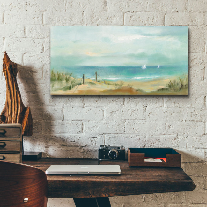 «Serenity on the Beach» par Silvia Vassileva, art mural en verre acrylique, H 12 po x l 24 po
