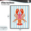 «Bright Boho Lobster on Stripes», estampe numérique, design par Indira Prieto | IndySign-1387041202-1387041204