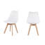 Ensemble de 2 chaises de salle à manger, chaises d'appoint en plastique avec coussin en mousse, noir-30398122