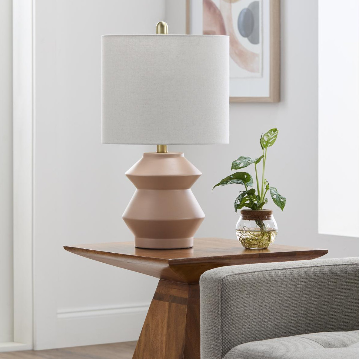 Boyes Ceramic Table Lamp, Pink
