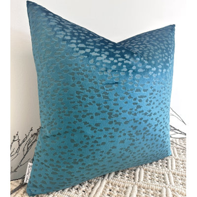 Abstract Teal Square Cushion Cover