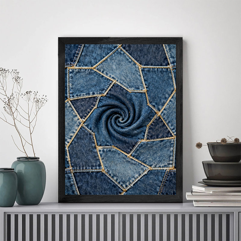 «Black Denim Vintage», art mural rétro, impressions sur toile de style rétro, H 25 po x l 17 po