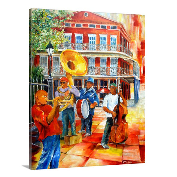 «Jackson Square Brass Band» par Aniella, reproduction d'art, H 30 po x l 24 po x P 1,5 po, Toile
