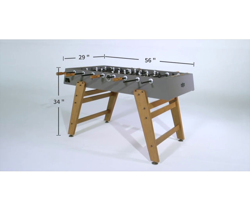 Kinwood 56" Gray and Wood Foosball Table with Chrome Rods
