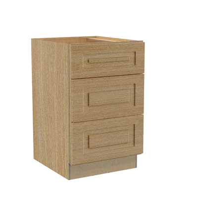 Gallery Express Briar Plywood Assembled 21 in. W X 24 in. D X 34.5 in. H Drawer Base Kitchen Cabinet in Straw