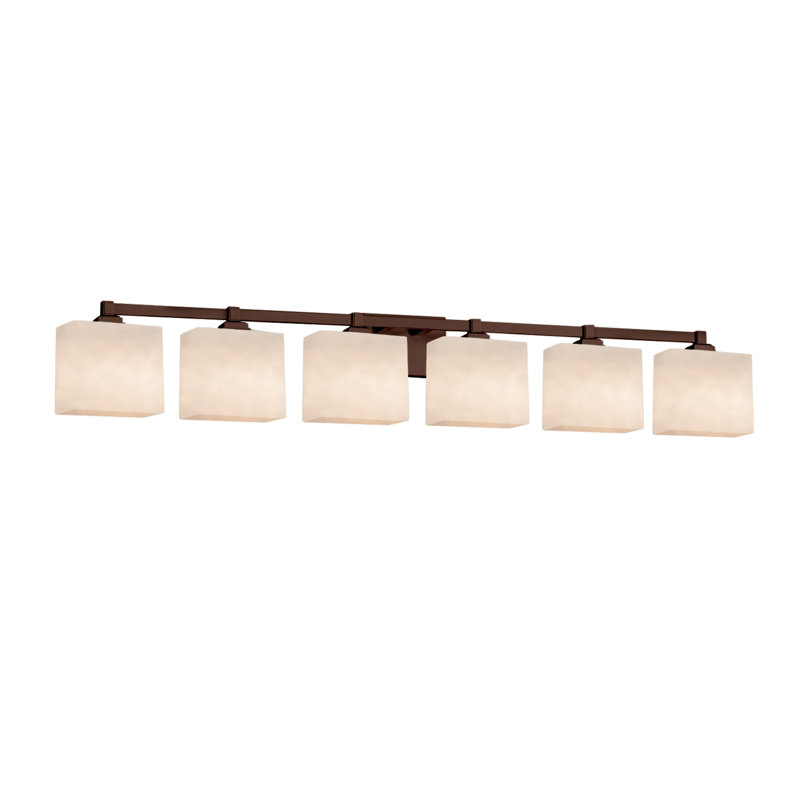 Éclairage pour meuble-lavabo à intensité variable 6 lumières Ainka, Bronze foncé
