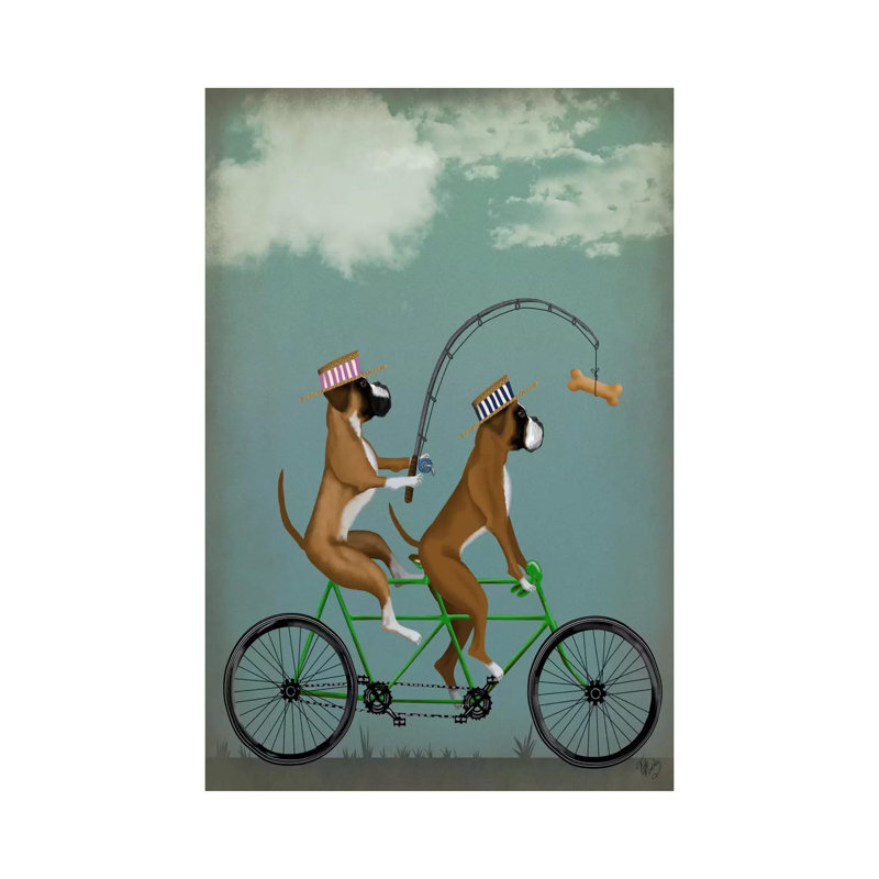 Boxer Tandem by Fab Funky - Wrapped Canvas Print, 101.6cm H x 66.04cm W x 1.91cm D