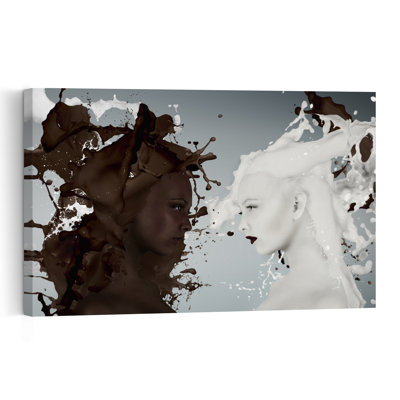 Chocolate Milk Duality Abstract Dramatic Elegant Wall Art Print