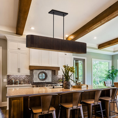 Mid-Century Modern Wood Kitchen Island Pendant