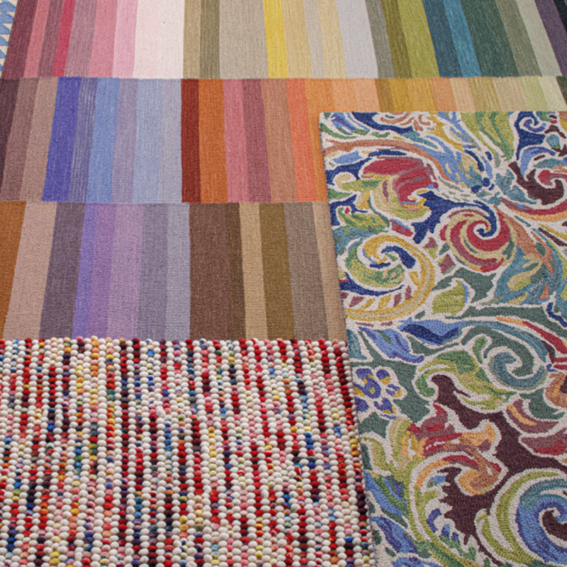 Color Code Handmade Flatweave Wool Multi Rug, Rectangle 5' x 8'