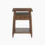 Elbra Square Mango Wooden Bedside Table With Storage Drawer & Shelves - Vintage Retro Inspired 