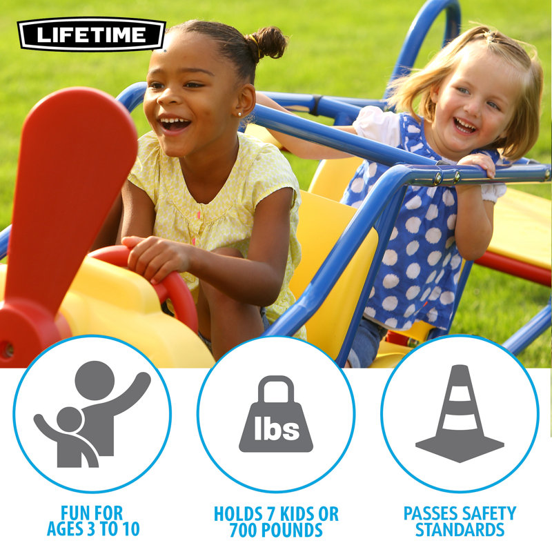 Lifetime 7 Seat Teeter Totter, Red/Blue/Yellow