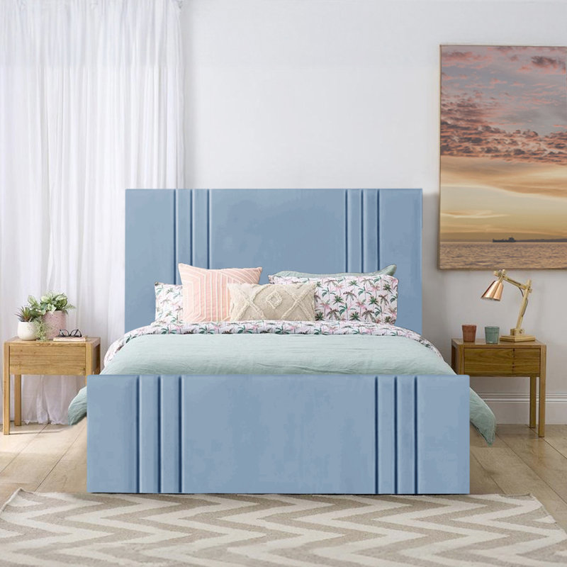 Mishayla Storage Bed, 135 x 190 cm, Sky Blue