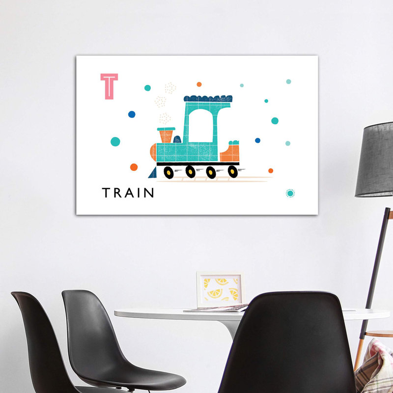 «T Is for Train» - Impression, Toile tendue, Pas de tapis, H 40 po x l 60 po x 1,5 po