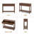 Mid-Century Fluted Console Table, 2 Drawers & Open Shelf, Walnut Sofa & Entryway Table